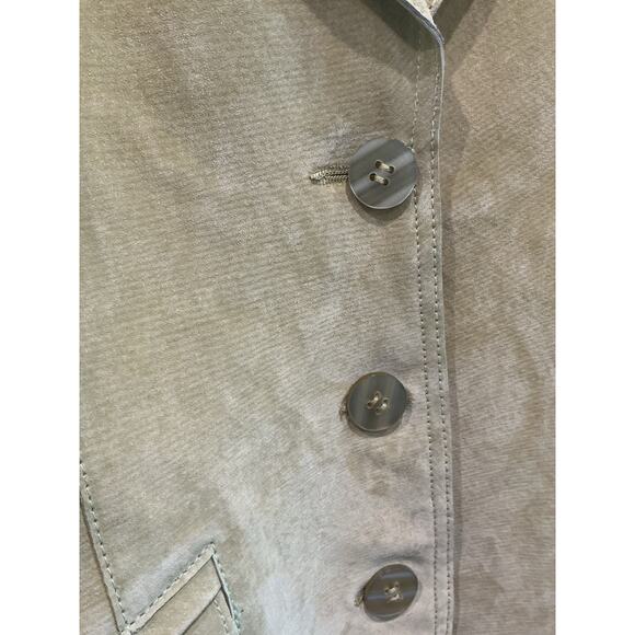 Coldwater Creek Womens Leather Jacket Size Medium Light Green Boho Western Fairy - Picture 5 of 9